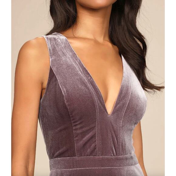 Lulus Dusty Purple Velvet Sleeveless Maxi Dress Medium - Picture 5 of 11